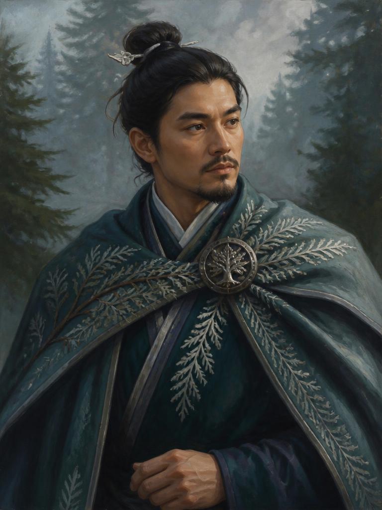 Count of Cedargrove, painted in the style of the Evergreen court